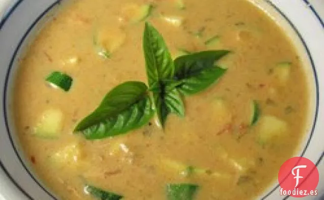 Sopa de Albahaca de Tomate de Jardín Asado