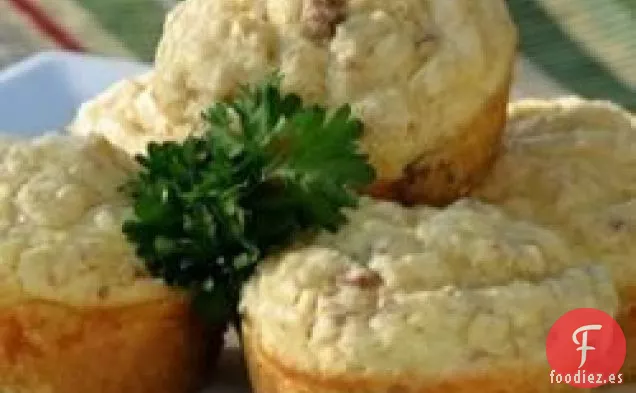 Muffins Salados de Salchicha, Queso y Avena