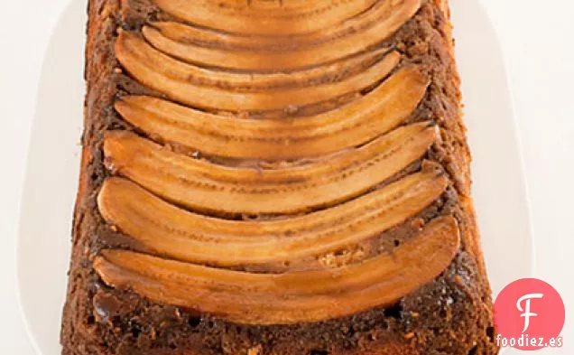 Pastel Invertido De Chocolate, Maní, Mantequilla y Plátano