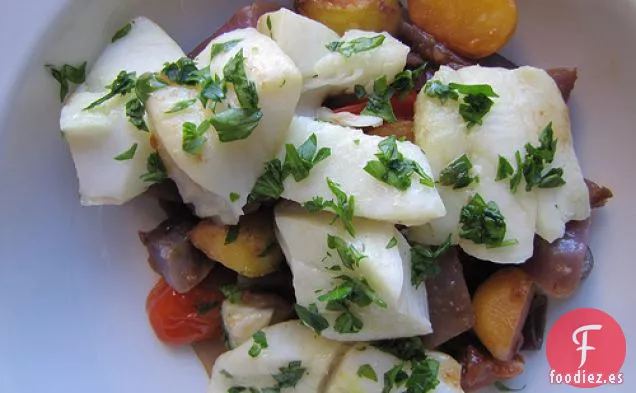 Filetes De Rodaballo Al Vapor Con Patatas Y Nabos
