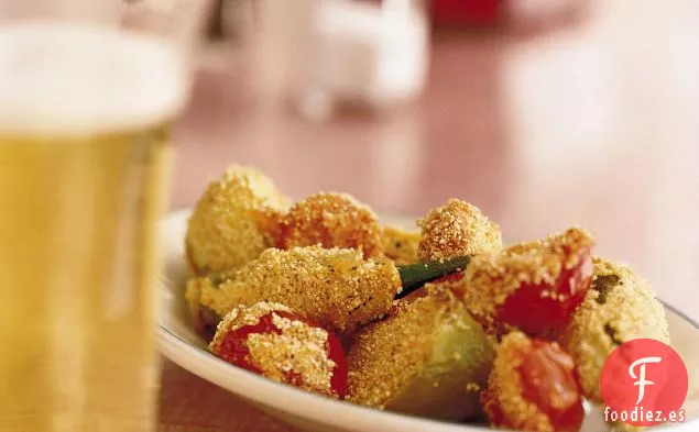 Quingombó Frito con Harina de Maíz, Tomates y Tomates