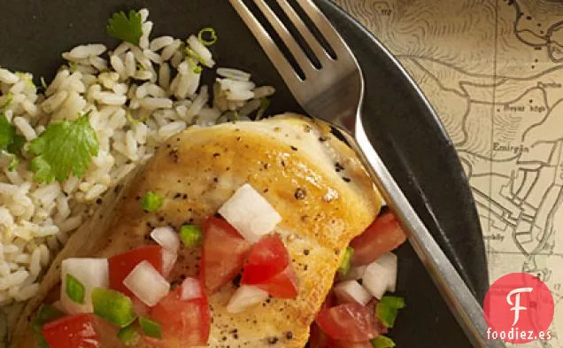 Pechugas de Pollo Salteadas con Pico de Gallo