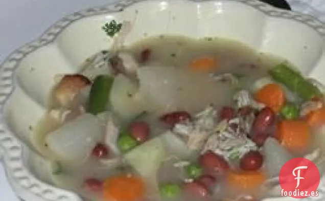 Sopa de Verduras con Marco de Pavo