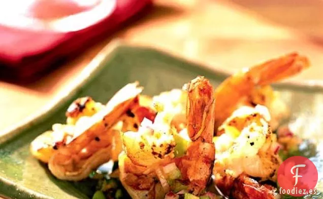 Camarones Butterflied con Salsa de Tomatillo Habanero