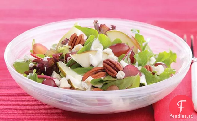 Verduras Mixtas con Ensalada de Peras y Nueces
