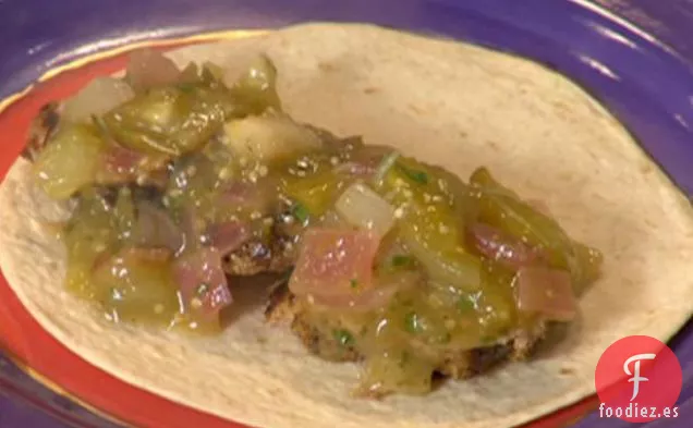 Tacos Suaves de Cerdo con Especias en Rodajas Mexicanas con Papas Fritas al Horno Texas