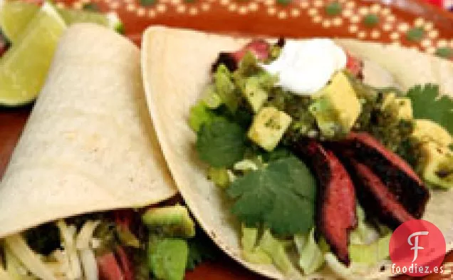 Tacos de Bistec Friccionados con Chile