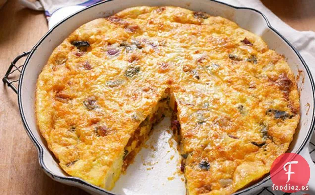 Tortilla de Patata, Poblano y Chorizo