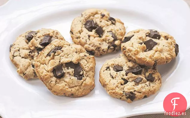 Galletas de Mantequilla de Maní, Avena y Trozos de Chocolate