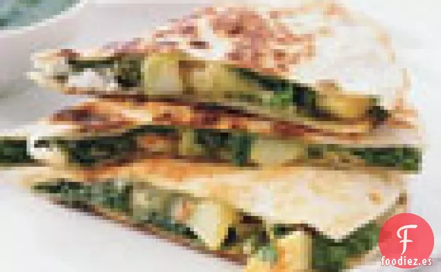 Quesadillas de Patata, Verduras y Queso de Cabra