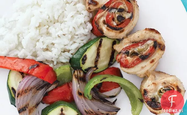 Rollos de Pollo a la Parrilla con Salsa Picante