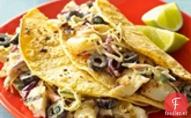 Tacos de Pescado A la Parrilla Fáciles Con Salsa de Crema Agria sin Lácteos