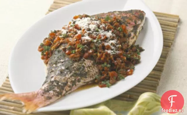 Estilo Cancato de Pargo Rojo con Salsa de Chorizo y Tomate