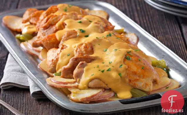 Pollo con Queso y Patatas de Cocción Lenta