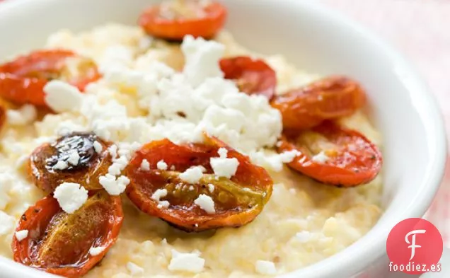 Sémola De Tomate Asada Con Maíz Y Queso De Cabra
