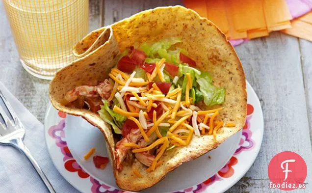 Tazas de Tortilla de Tinga de Pollo