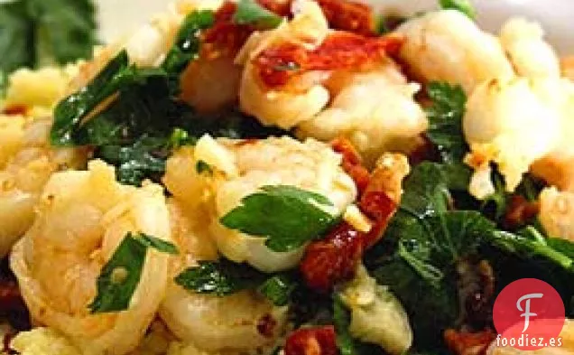 Camarones Salteados Y Tomates Con Cuscús De Limón