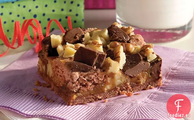 Barras Favoritas de Chocolate, Caramelo y Nueces