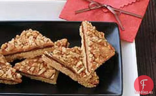 Barras de Nueces de Chocolate y Caramelo