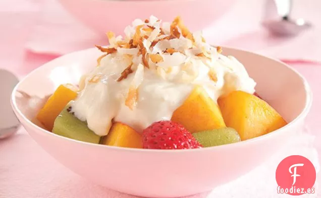 Postre de Frutas de las Montañas Rocosas Cubierto de Nieve