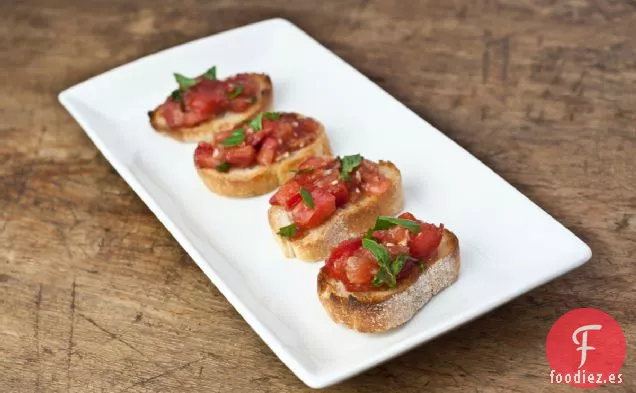 Receta De Bruschetta De Tomate Fresco Con Albahaca