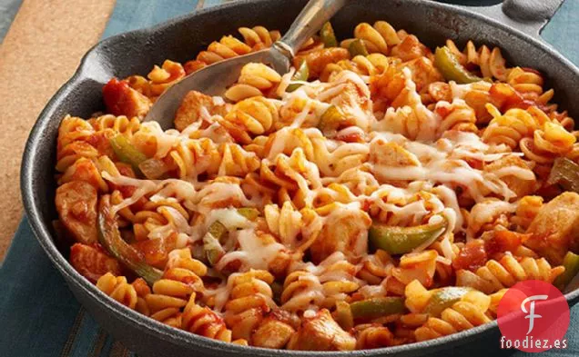 Sartén para Pasta de Pollo y Pimientos para Dos