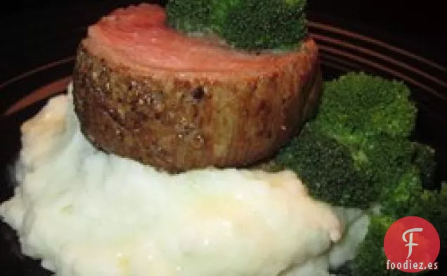 Lomo de Ternera Asado en Sartén con Mantequilla Marrón Shiitake de Jengibre