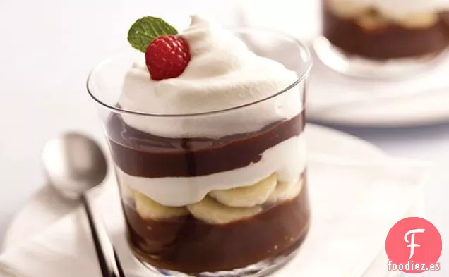 Parfaits de Chocolate y Plátano Bajos en Grasa