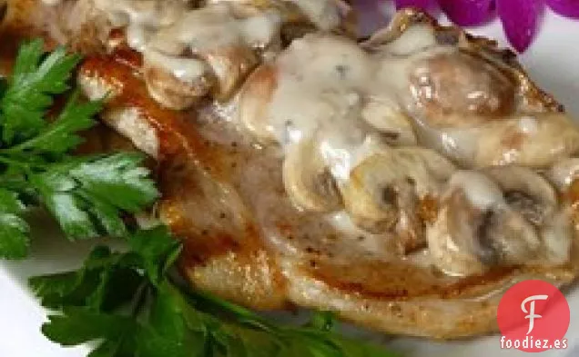 Chuletas de Cerdo con Champiñones