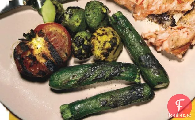 Calabacín Bebé Con Ampollas, Calabaza Pattypan Bebé Y Toma A La Parrilla