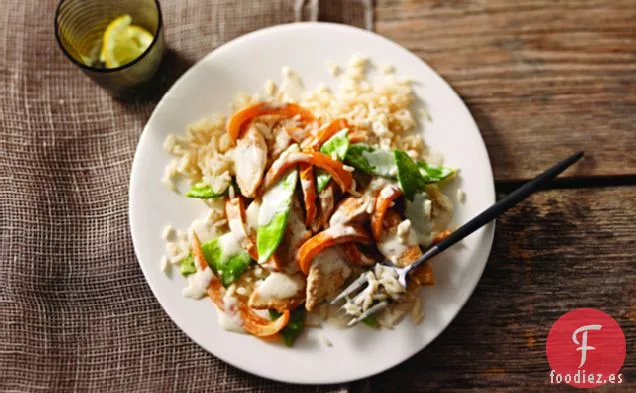 Pollo al Limón con Guisantes de Nieve