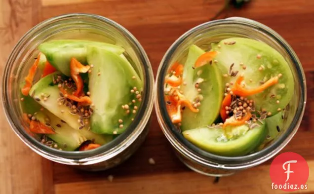 Tomates Verdes Encurtidos Calientes