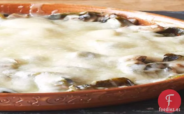Fondue de Queso con Chiles y Setas