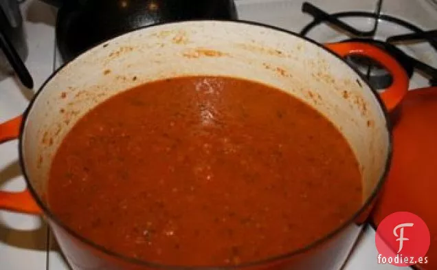 Sopa De Tomate Asado Con Panceta Crujiente