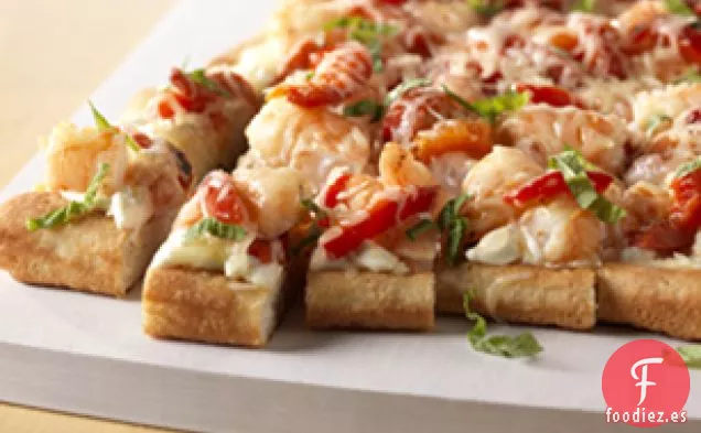 Cuadrados de Pizza de Camarones