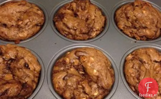Muffins de Chocolate Con Mantequilla de Maní Sin Huevo