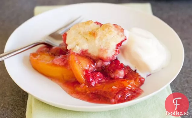 Pastel de Durazno y Frambuesa
