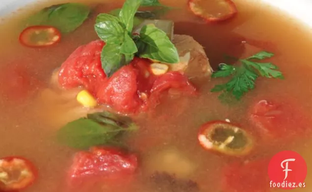 Sopa de Tomate de Hierba de Limón