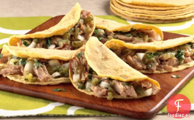 Tacos Blandos de Cerdo Desmenuzados