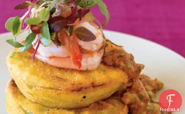 Tomates Verdes Fritos Con Remoulade De Camarones