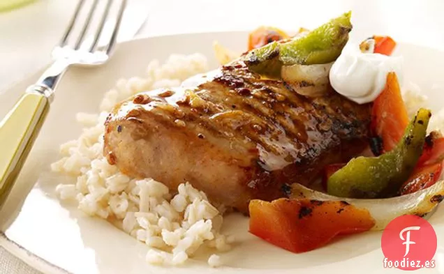 Arroz Integral con Chipotle de Cerdo a la Parrilla y Naranja