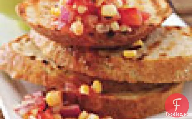 Bruschetta de Maíz Ahumado y Tomate