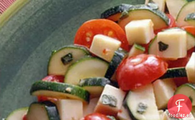 Calabacín y Tomates Con Queso