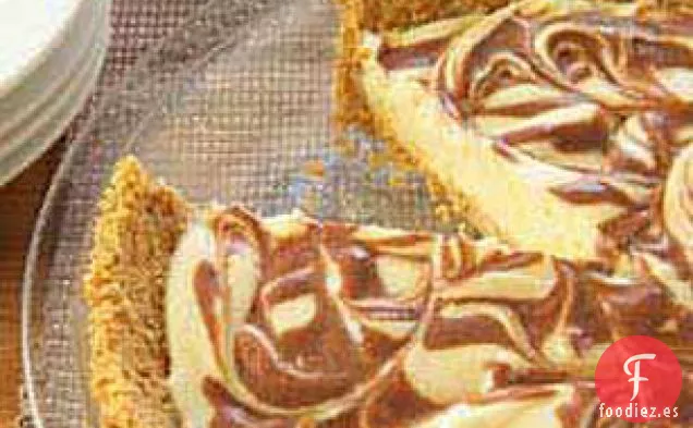 Tarta de Queso con Remolino de Chocolate