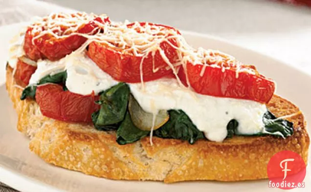 Bruschetta de Tomate y Ricotta Asada
