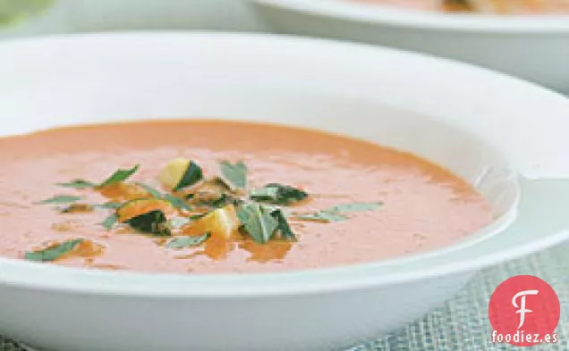 Sopa Cremosa De Tomate Con Calabacín