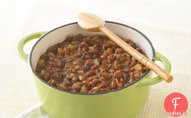 Frijoles Horneados a la Barbacoa de Fiesta en Bloque