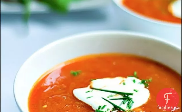 Sopa de Tomate y Pimiento Asado