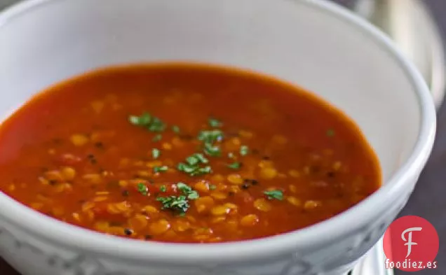 Sopa De Tomate Con Lentejas - Estilo Indio