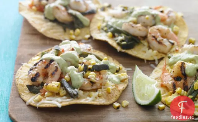 Tostadas de Camarones a La Parrilla